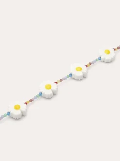 Collar Long Margarita Acero Baño Oro