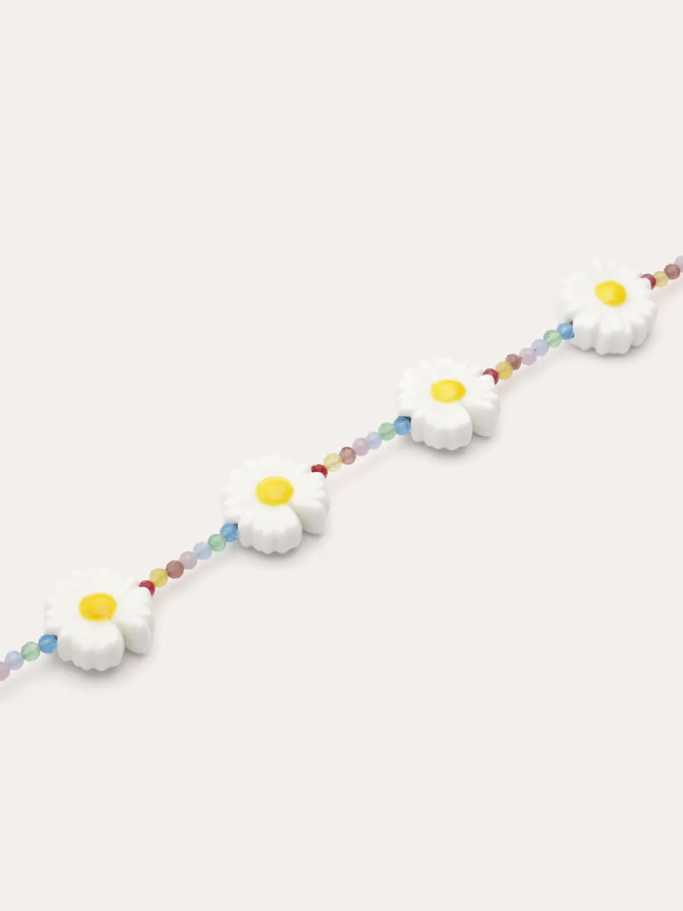 Collar Long Margarita Acero Baño Oro