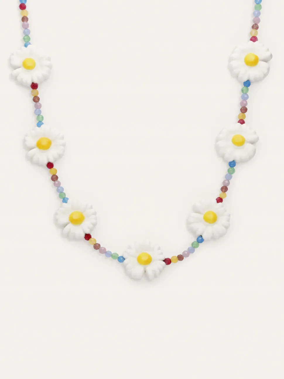 Collar Long Margarita Acero Baño Oro