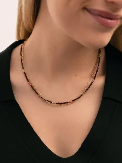 Collar Long Winter Glam Acero Baño Oro