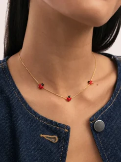 Collar Mariquita Baño Oro