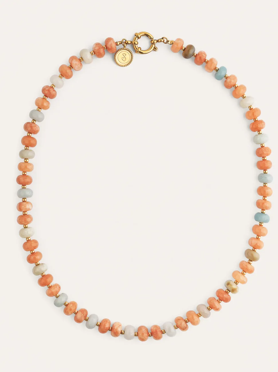 Collar Ámbar Stones Acero Baño Oro