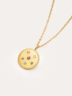 Collar Medallion Spark Color Baño Oro