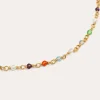 Collar Mini Crystals Colors Plata Baño Oro