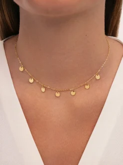 Collar Mini Moons Acero Baño Oro