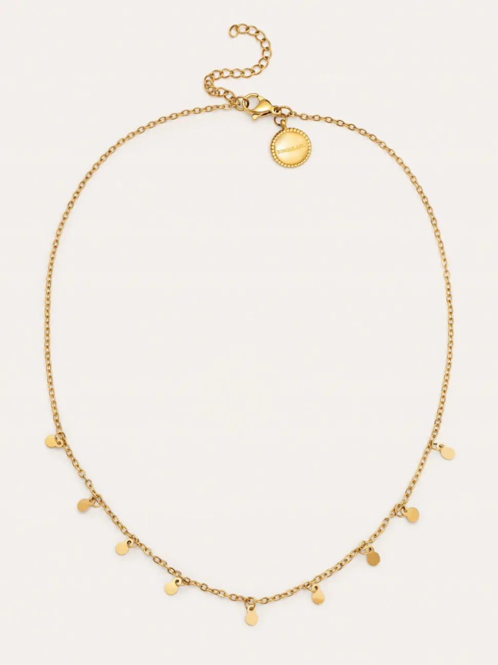 Collar Mini Moons 3mm Acero Baño Oro
