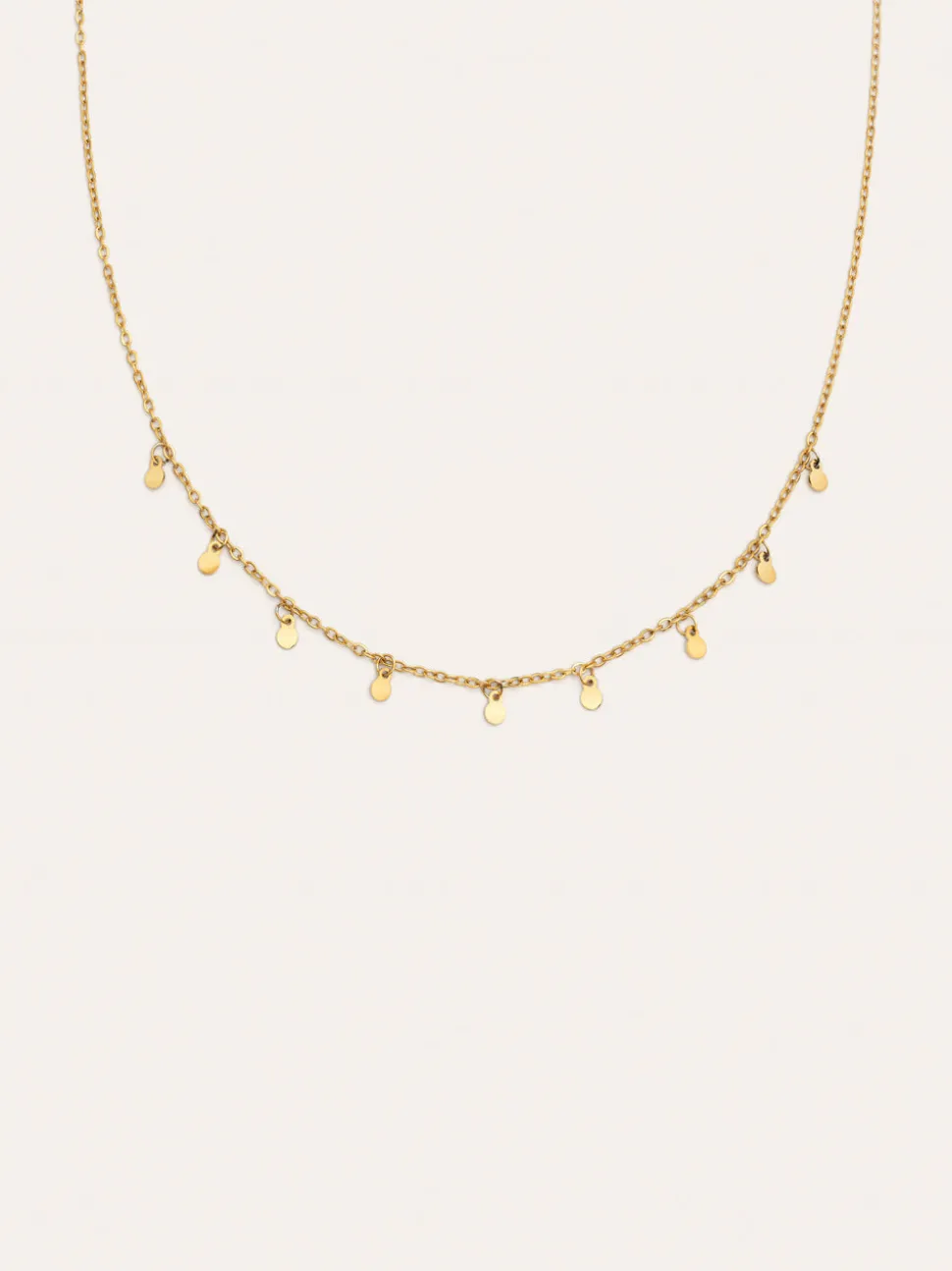 Collar Mini Moons 3mm Acero Baño Oro
