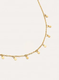 Collar Mini Moons 3mm Acero Baño Oro