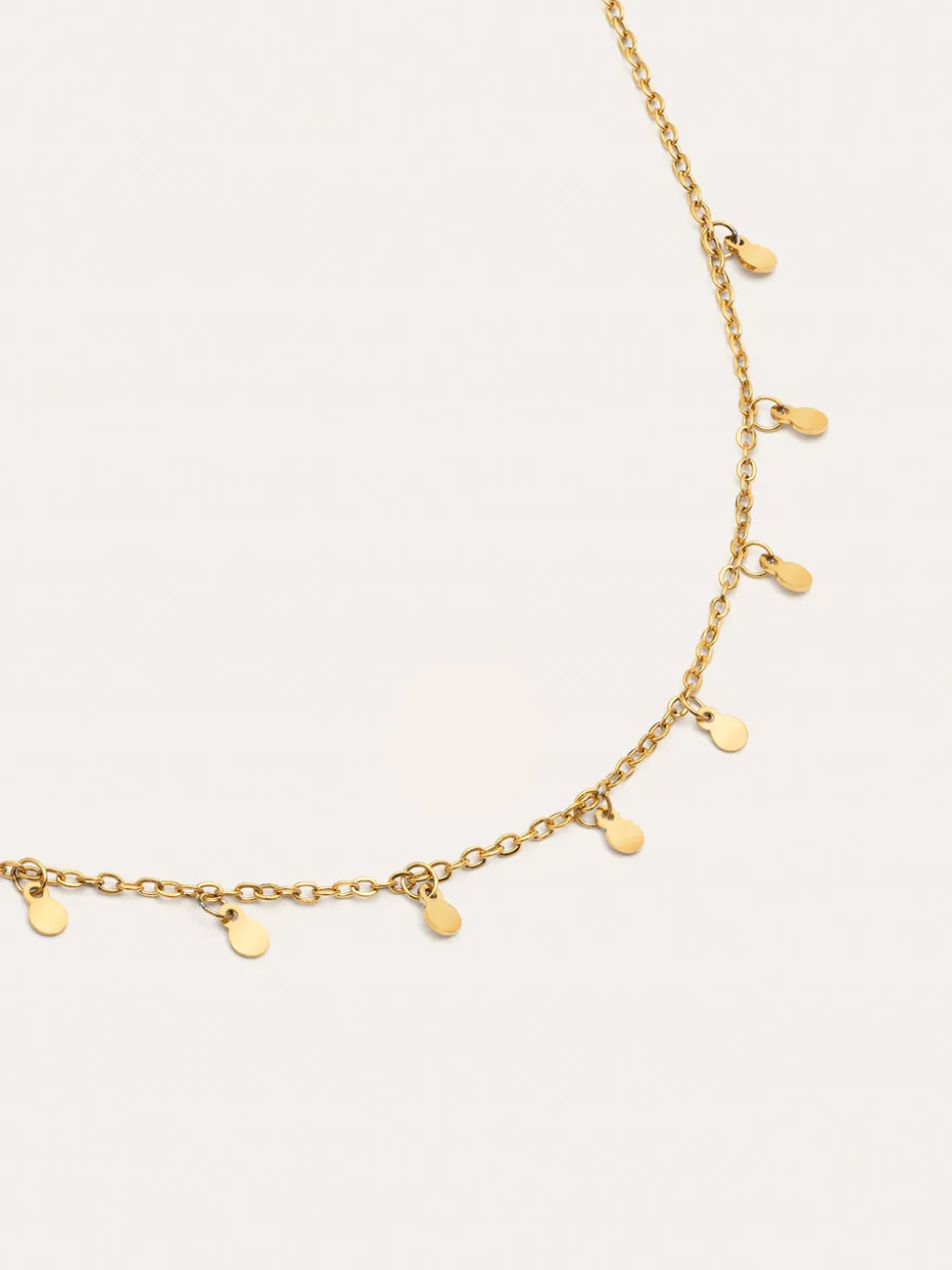 Collar Mini Moons 3mm Acero Baño Oro