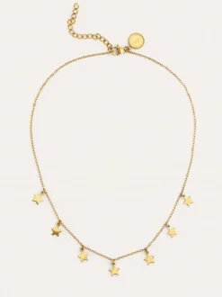 Collar Mini Stars Acero Baño Oro