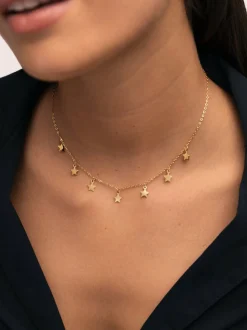 Collar Mini Stars Acero Baño Oro