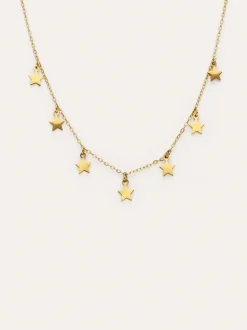 Collar Mini Stars Acero Baño Oro