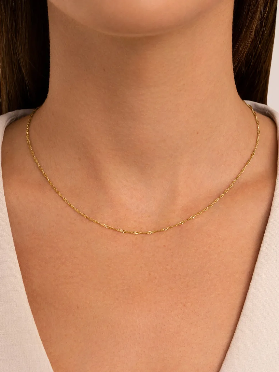 Collar Mini Twist Acero Baño Oro
