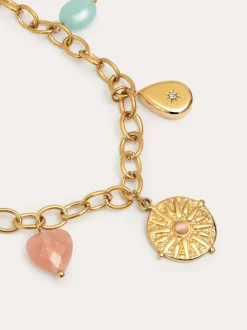 Collar Multicharms Soleil Acero Baño Oro
