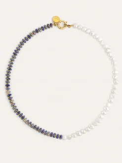 Collar Índigo Pearl Acero Baño Oro