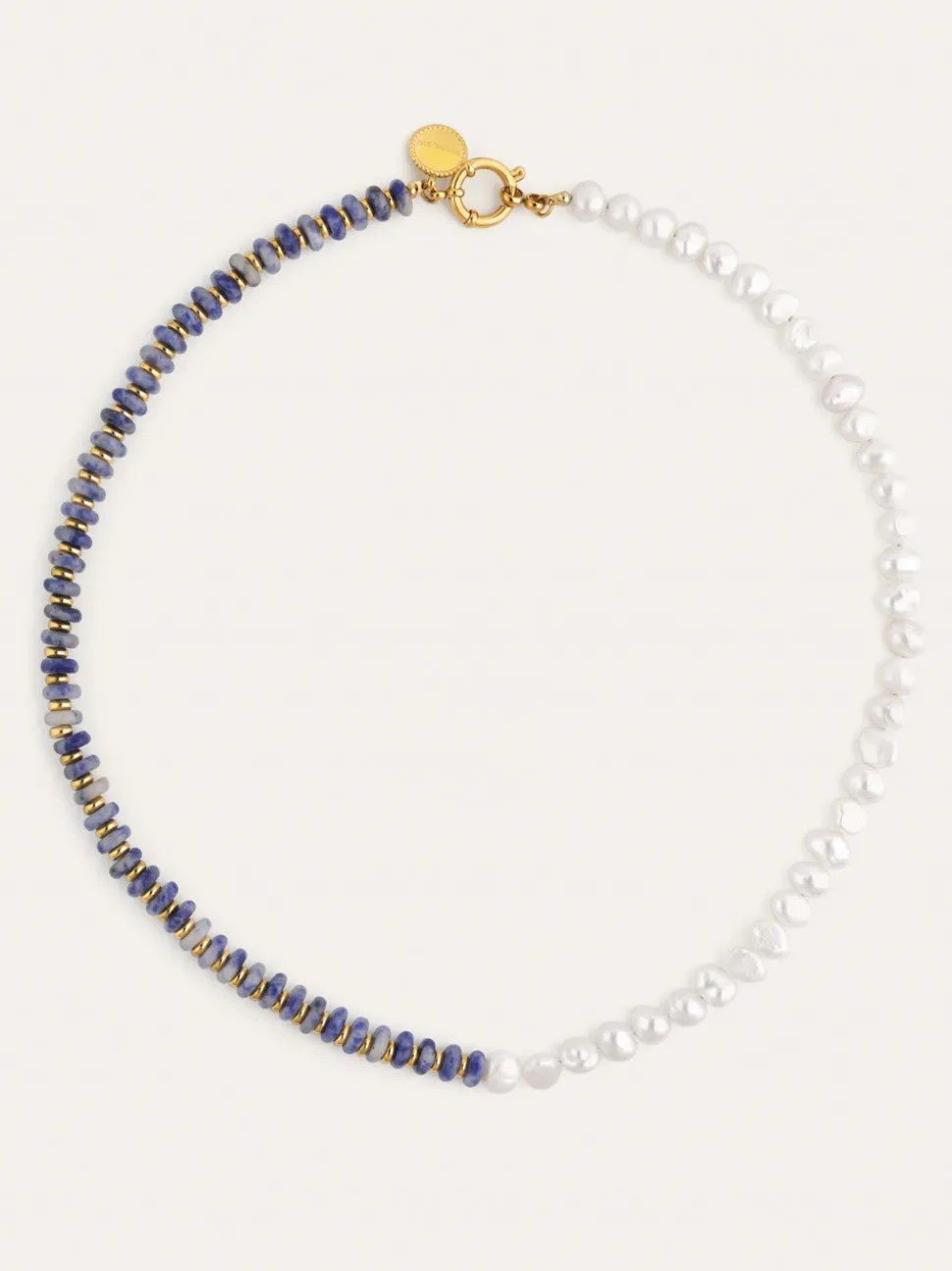 Collar Índigo Pearl Acero Baño Oro