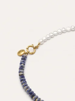 Collar Índigo Pearl Acero Baño Oro