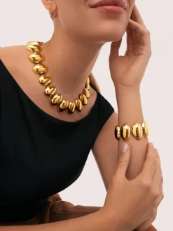Collar Oceya Acero Baño Oro