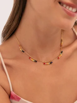 Collar Palmar Colors Acero Baño Oro