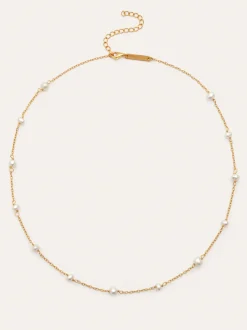 Collar Pearl & Pearls Plata Baño Oro