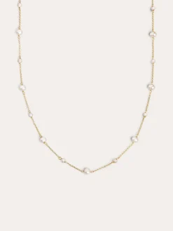 Collar Pearl & Pearls Plata Baño Oro