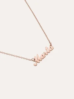 Collar Personalizado Carrie Plata Baño Oro Rosa