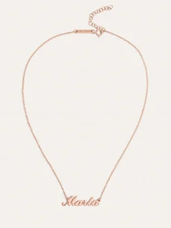 Collar Personalizado Carrie Plata Baño Oro Rosa
