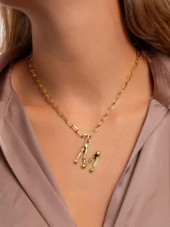 Collar Personalizado Chic Letter XL Acero Baño Oro