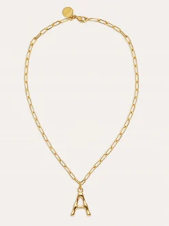 Collar Personalizado Chic Letter XL Acero Baño Oro