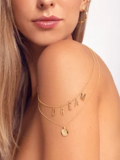 Collar Personalizado Letters Plata Baño Oro