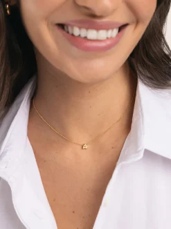 Collar Personalizado Single Letter Plata Baño Oro