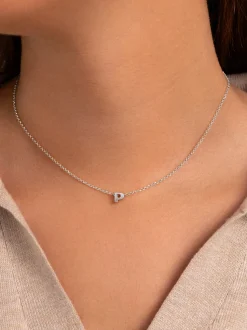 Collar Personalizado Single Letter Plata