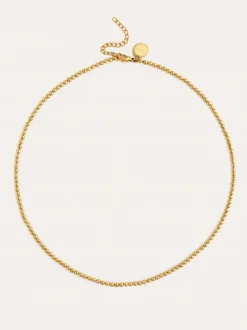 Collar Rosario Acero Baño Oro