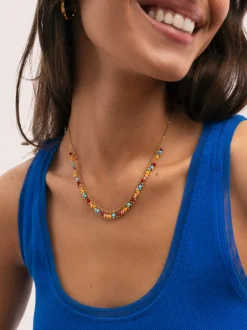Collar Shamira Full Stones Acero Baño Oro