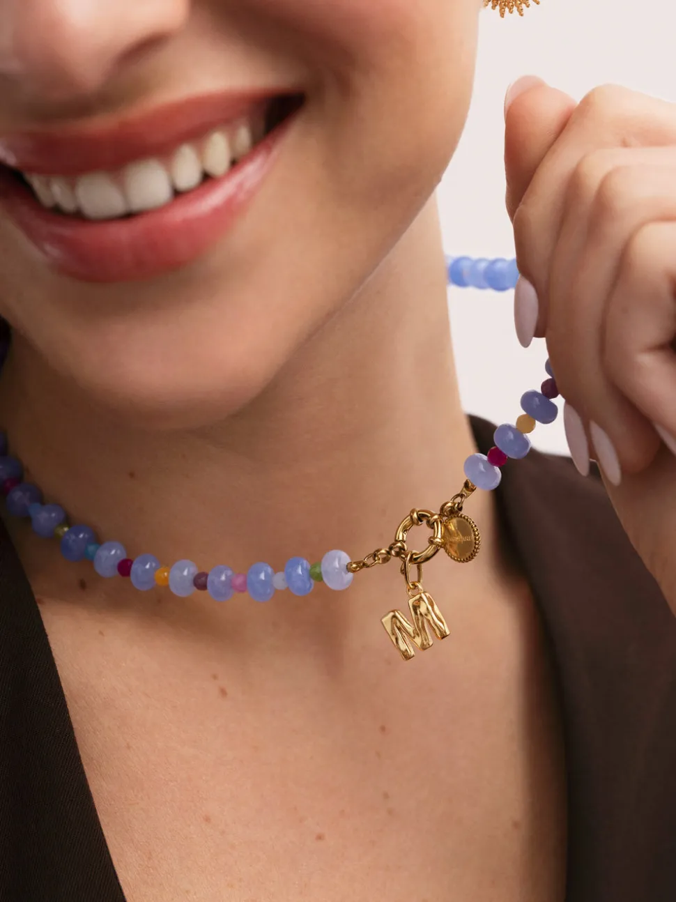 Collar Skycolor Stones Acero Baño Oro
