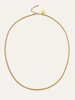 Collar Spinning Rope Chain Acero Baño Oro