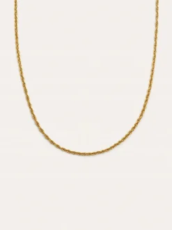 Collar Spinning Rope Chain Acero Baño Oro
