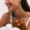 Collar Starfish Chic Color Acero Baño Oro