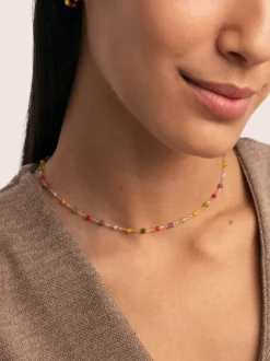 Collar Stella Color Acero Baño Oro