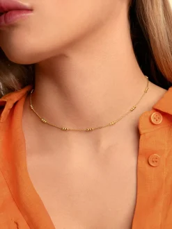 Collar Triple Dots Acero Baño Oro
