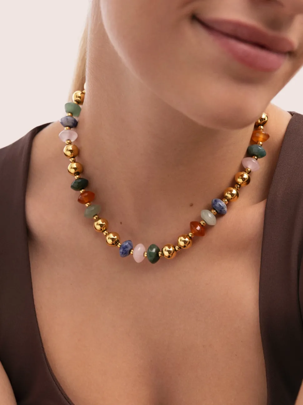 Collar Winter Bomb Acero Baño Oro