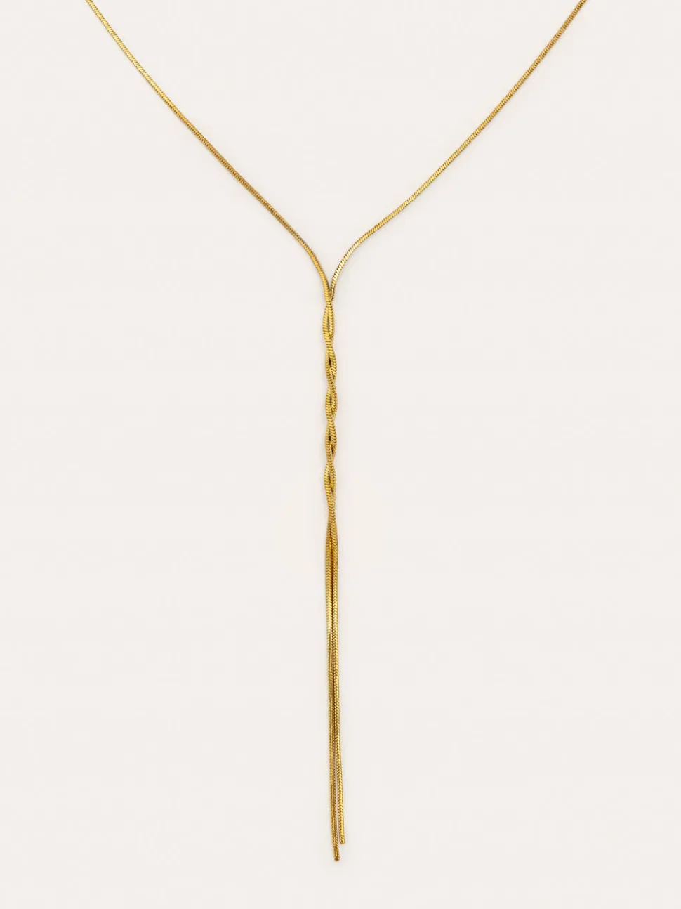 Collar Y Fine Tressia Acero Baño Oro