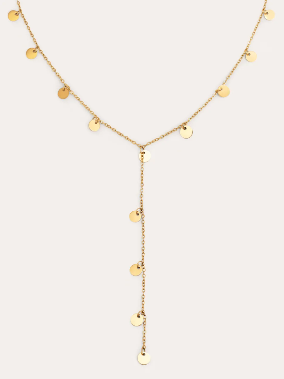 Collar Y Mini Moon Acero Baño Oro