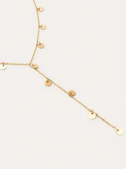 Collar Y Mini Moon Acero Baño Oro