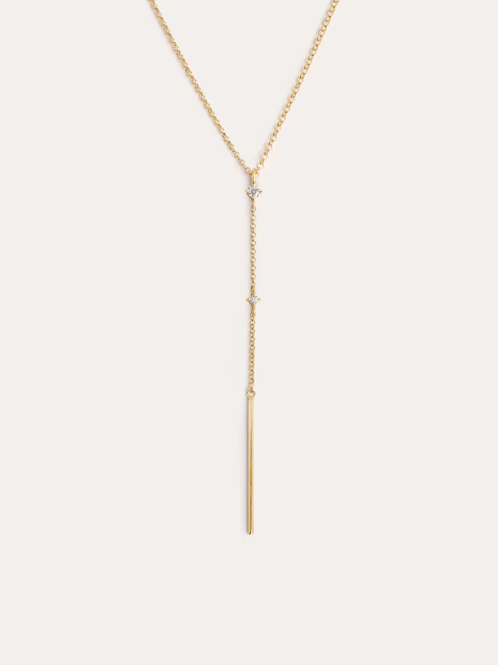 Collar Y Sparks Stick Plata Baño Oro