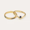 Pack 2 Anillos Klein Azul Acero Baño Oro
