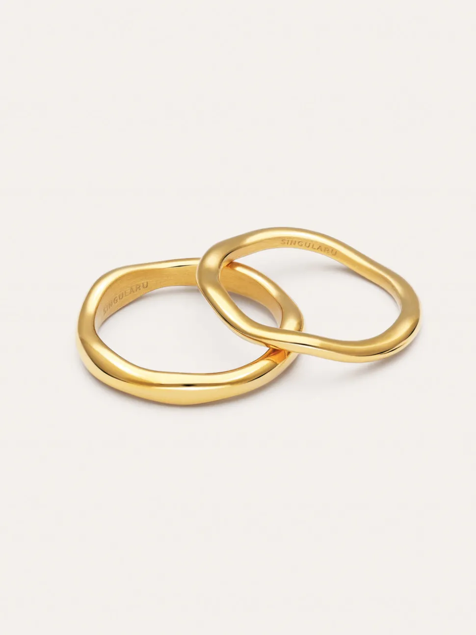 Pack 2 Anillos Nea Acero Baño Oro