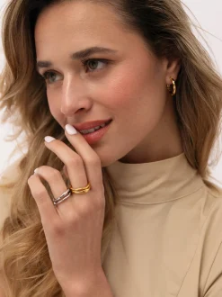 Pack 2 Anillos Nea Acero Baño Oro