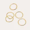 Pack 5 Anillos Nefertiti Acero Baño Oro