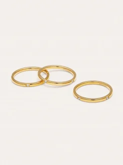 Pack 3 Anillos Palmar Spark Acero Baño Oro